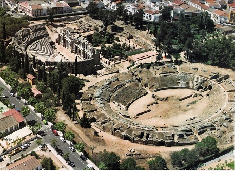 anfiteatro y teatro en Mérida